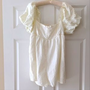 Urban Outfitters romper gingham puff sleeve UO shortie one piece L…